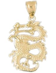 Dazzlers Solid 14 karats Gold 3D Dragon Charm Pendant available in three colors from jewelsberry (weights: 5.2 grams only)