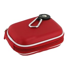 rooCASE (Med EVA Red) Hard Shell Case with Memory Foam for Flip UltraHD Camcorder Black