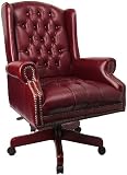 Office Star Deluxe High Back Traditional Executive Chair (Ox Blood color Vinyl)