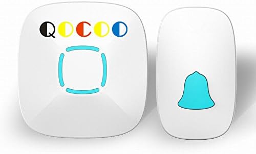 QOCOO Smart Home Office Wireless Ring Chimes Doorbell JingleBell Kit Operating at Long Range 36 Chimes Sound Loudly Adjustable Volume Waterproof Easy to Use AC WHITE