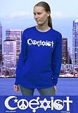 Coexist Blue Long Sleeve Shirt Small Promotes Religious Tolerance and Peace Using Religious Symbols.