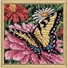 Dimensions Needlecrafts Needlepoint, Butterfly On Zinnia