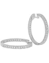 Diamond Earrings - Infinity Pave Diamond Earrings in 18k White Gold