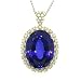 18K White Gold Tanzanite and Diamond Pendant