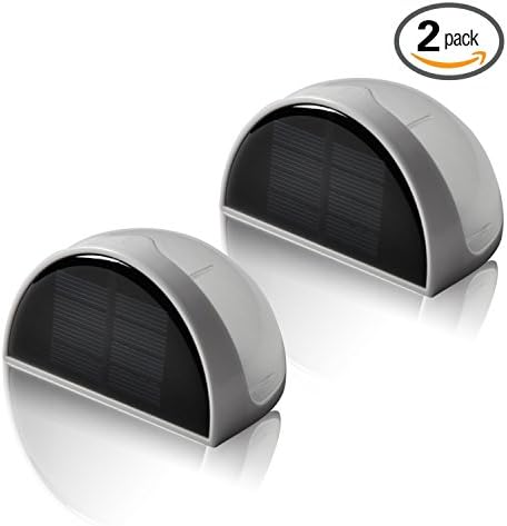 Emart New 2Pcs Outdoor Solar Power Led Wall Path Garden Fence Lamp Waterproof Light