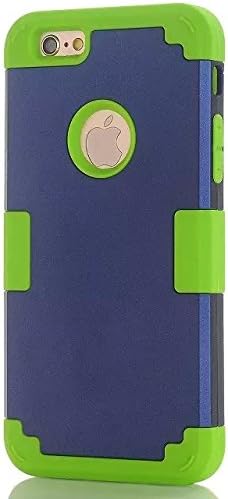 iPhone 6 Plus case, iPhone 6s Plus case, Acheers Hard PC + Silicone Dual-Layered Hybrid Heavy Duty Case Cover For Apple iphone 6 Plus, iPhone 6s Plus (dark blue+green)