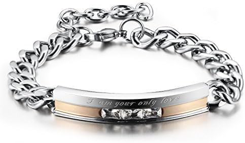 Parokoa Stainless Steel " you are My Only Love" Coupls Pendant Necklace (Women)