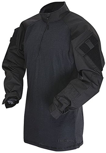 TACTICAL RESPONSE UNIFORM (TRU) 1/4-ZIP COMBAT SHIRT  Black/Black Large Regular