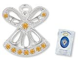 NOVEMBER TOPAZ Birthstone Wings & Wishes Angel Tac Pin