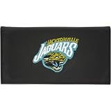 Jacksonville Jaguars Black Leather Checkbook Cover with Embroidered Team Logo