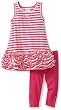 Flapdoodles Girls 2-6X Nautical Heart Rouched Dress Set