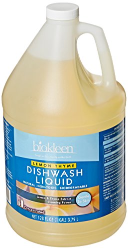 BioKleen 00073 Lemon-Thyme Dishwash Liquid, 128 oz (Case of 4)