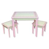 Trend Lab Patchwork Pink Table and Two Stool Set