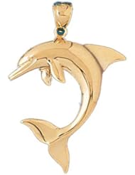 Dazzlers Solid 14 karats gold Dolphin Charm Pendant Available in three colors from jewelsberry (weights: 4.1 grams only)