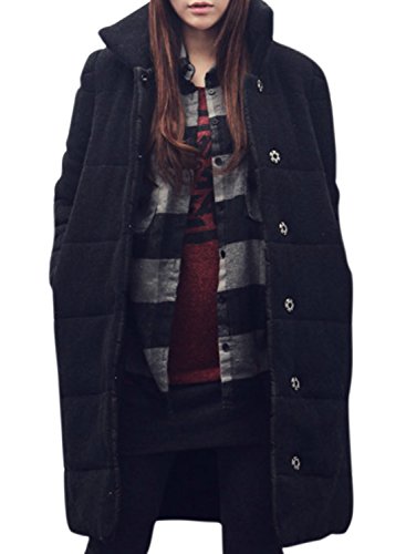 (アザブロ ガール)Azbro Girl レディース おしゃれ 冬 純色 スナップ ボタン 長袖 ロング あったか コート