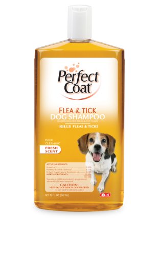 8 in 1 Perfect Coat Flea and Tick Shampoo for Dogs - 32 Ounce Bottle - Fresh Scent