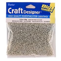 Seed Beads, Silver, 10/0, 100 Gram Pkg.