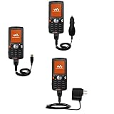 Deluxe Kit for the Sony Ericsson w810c includes a USB cable with Car and Wall Charger - Gomadic Brand w/ TipExchange Technology