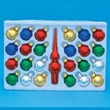 IMAGE OF 150-Piece Multi-Color Mini Glass Ball & Tree Topper Christmas Ornament Set