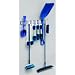 Horizon 4054 36" Steel Utility Sanitation Brush Rack with 16 Hooks, 36" Width x 6-1/2" Height x 4" Depth, Blue