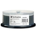 Verbatim 96870 DataLifePlus 50 GB 2x Blu-ray Double-Layer Recordable White Inkjet Printable Disc BD-R DL, 25-Disc Spindle