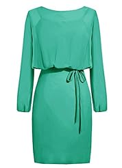 Long Sleeves Short Chiffon Evening Dress/Bridesmaid Dress/Wedding Party Dress 