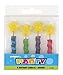 Star Top Birthday Candles (Pack of 4) - Assorted Wax Colors - Perfect for Birthdays, Anniversaries & Holidays