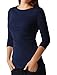 RubyK PREMIUM Womens Fitted 3/4 Sleeve Boat Neck Soft Jersey Top