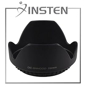 INSTEN 58mm Camera Lens Hood, Black