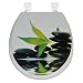 Abattant Toilette WC Design Deco Zen Colonne Galets Noir dans Eau en Mousse