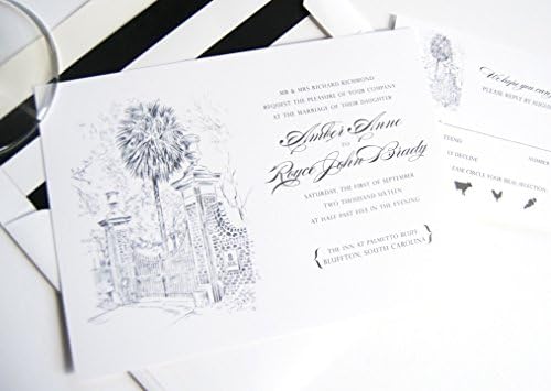 University of South Carolina, USC Skyline Wedding Invitations Package (Sold in sets of 10 Invitations, RSVP Cards and Envelopes)