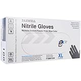 Daxwell F10001524B Nitrile Rubber General-Purpose Glove, Powder-Free, X-Large, Blue (Pack of 100 Gloves)