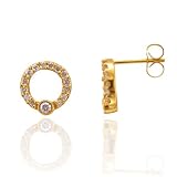41OfHkSaJdL. SL160  14k Yellow Gold Circle Drop Diamond Earrings