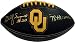 Billy Sims Oklahoma Sooners Autographed Black Logo Football with HT 78 Inscription