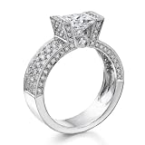 Diamond Engagement Ring in 18K Gold / White - Certified, Princess, 1.50 Carat, D Color, SI1 Clarity