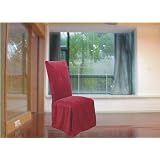 Black Micro Suede Dinging Room Chair Slipcovers by Fine