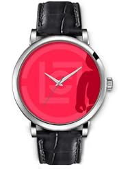 SPRAWL Aanalog Fashion Series Silver Ladies Watches of Genuine Black Leather Strap,Unique Wrist Watch for Women Girls Designed with Mark