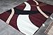 Generations Brand New Contemporary Modern Wavy Circles Area Rug, 2' x 7', Red/Burgundy