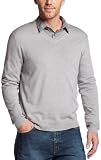 Calvin Klein Men's Long Sleeve Merino Driver V-Neck Sweater,Wonder Heather,Medium