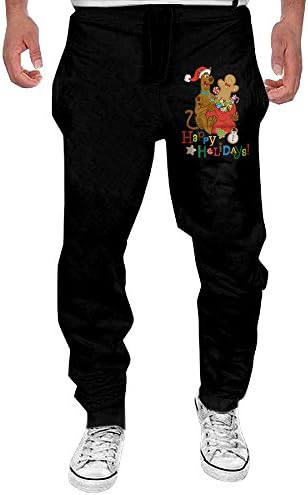 POHH PANTS Men's Sweatpants Jogger Pants Without Pockets-Scooby Doo Christmas Black
