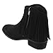 Reneeze AE17 Women's Side Zipper Fringe Low Block Heel Dress Ankle Booties
