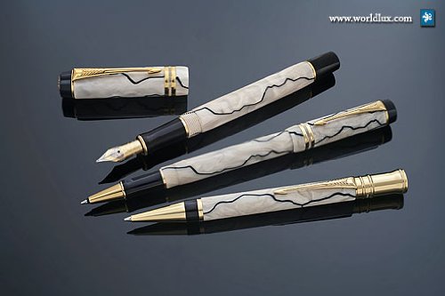Parker Duofold Pearl and Black Ballpoint Pen