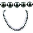 AugustinaJewelry Single Strand 18 Inch 8MM Green Black Shell Pearl Necklace