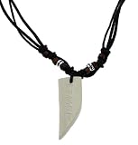 Image of Mens Womens Surf Surfer Ethnic Cord Necklace With Carved Bone Pendant - A