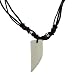 Mens Womens Surf Surfer Ethnic Cord Necklace With Carved Bone Pendant - A