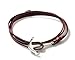 VIRGINSTONE Silver Plating Anchor on Colorful Genuine Cowhide Leather Nautical Bracelet