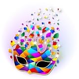Wallmonkeys Peel and Stick Wall Decals - Maschera Arlecchino-harlequin Mask-vector - 18