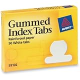 Avery Gummed Index Tabs, 50 Tabs (59102)