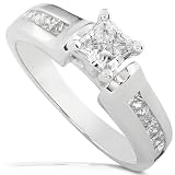 1.00 Carat Princess Diamond Engagement Ring in 14k White Gold