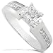 EGL Certified 14k White Gold 1ct Princess Diamond Ring